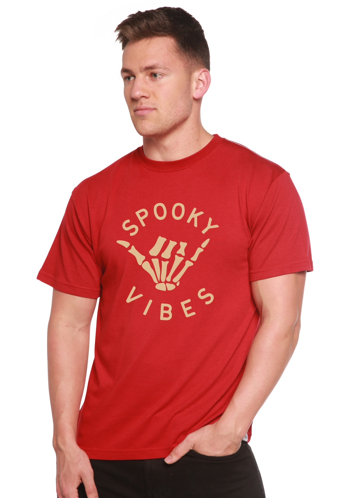 Spooky Vibes Men's Bamboo Viscose/Organic Cotton Short Sleeve Graphic T-Shirt