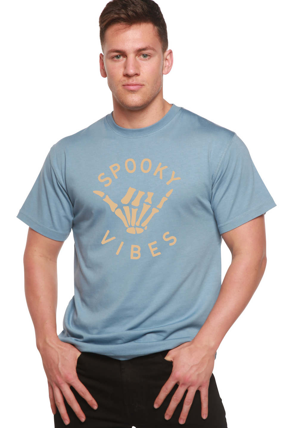 Spooky Vibes Men's Bamboo Viscose/Organic Cotton Short Sleeve Graphic T-Shirt