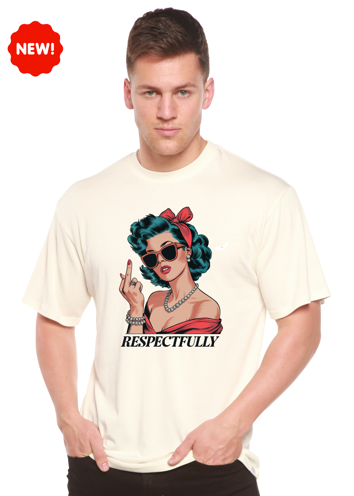 Respectfully Middle Finger Unisex Bamboo/Cotton Graphic T-Shirt